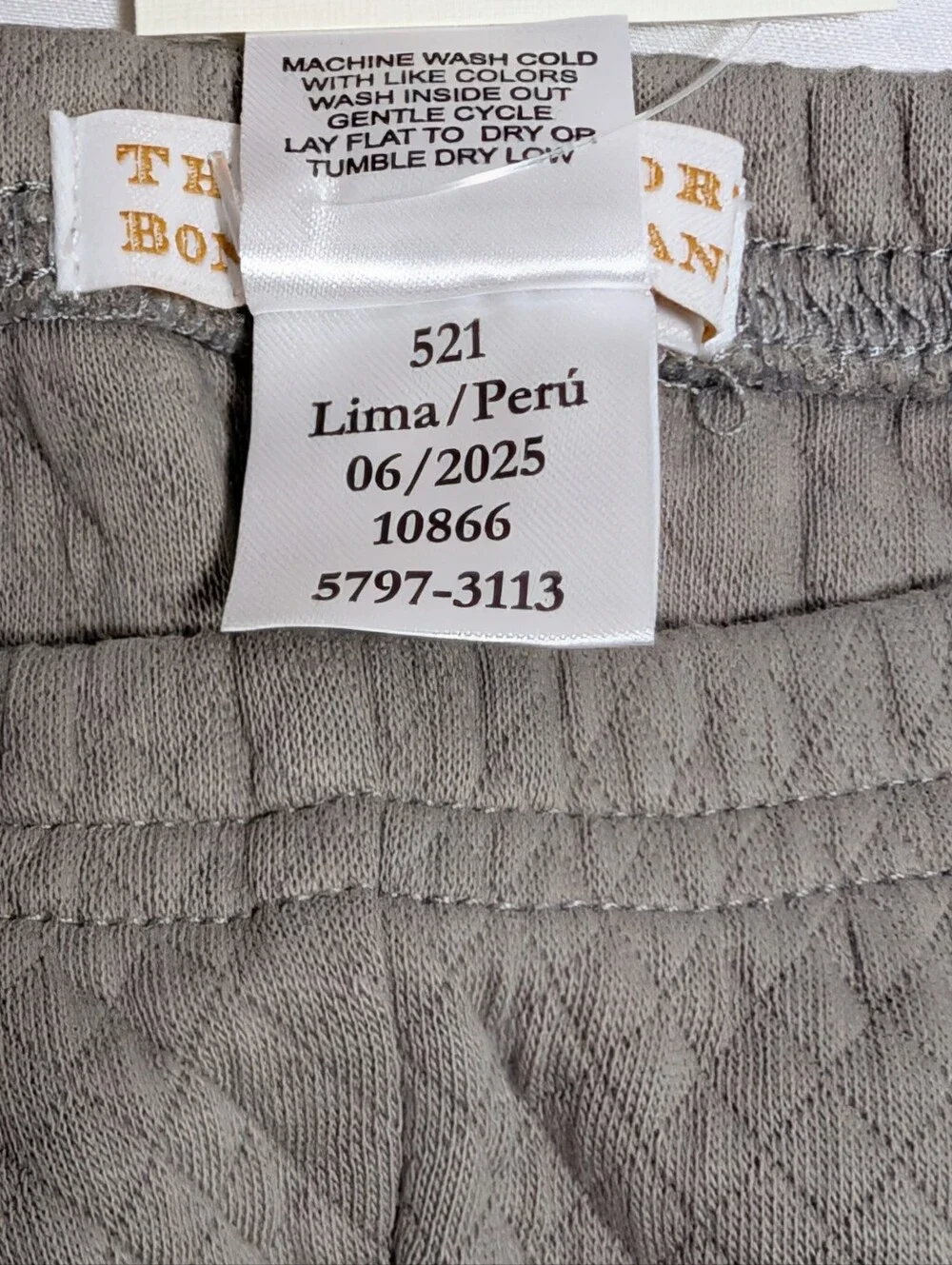 TBBC The Beaufort Bonnet Company Mitzy Sue Slacks Grantley Gray Quilted Knit Pan